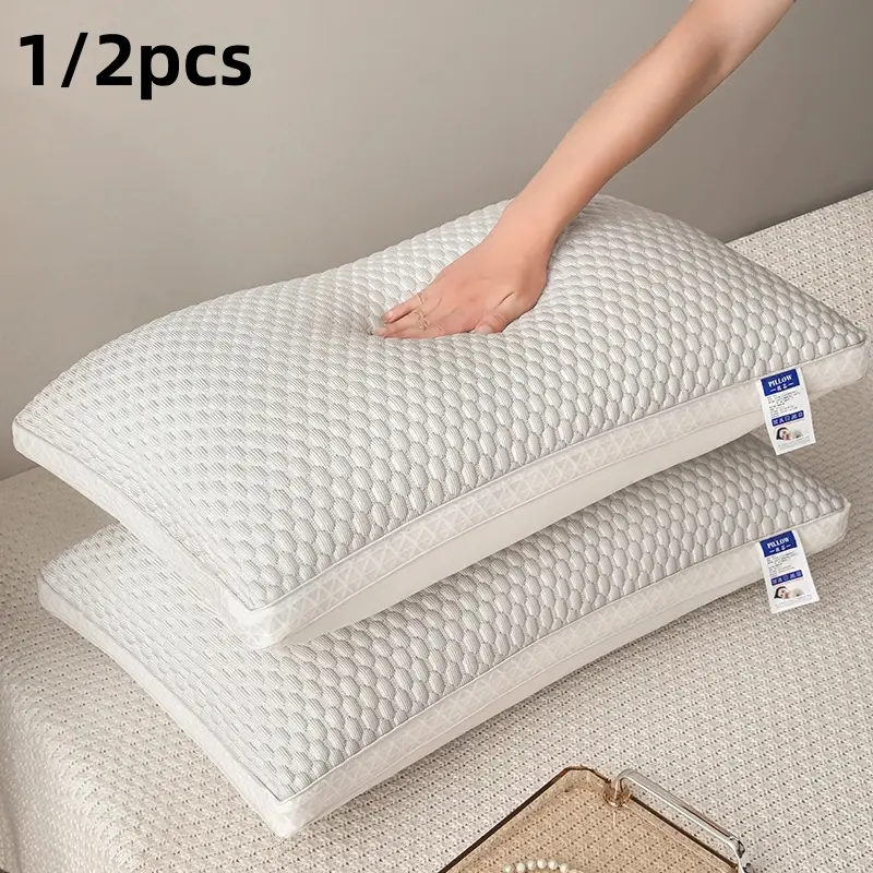 1-2 Piece Non-Deforming Pillow Insert, Soft Supportive Neck-Friendly Bedding, Breathable Machine-Washable for Back & Side Sleepers