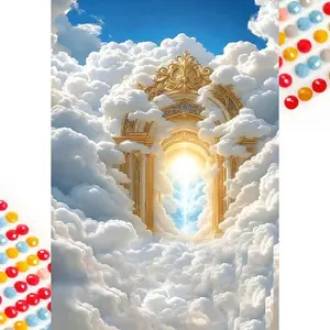 DIY Diamond Arts Colorful Painting Kit, Heavenly Door Pattern Diamond Arts Colorful Painting without Frame, Handmade Art Crafts for Home Decor, Diamond Painting Kits
