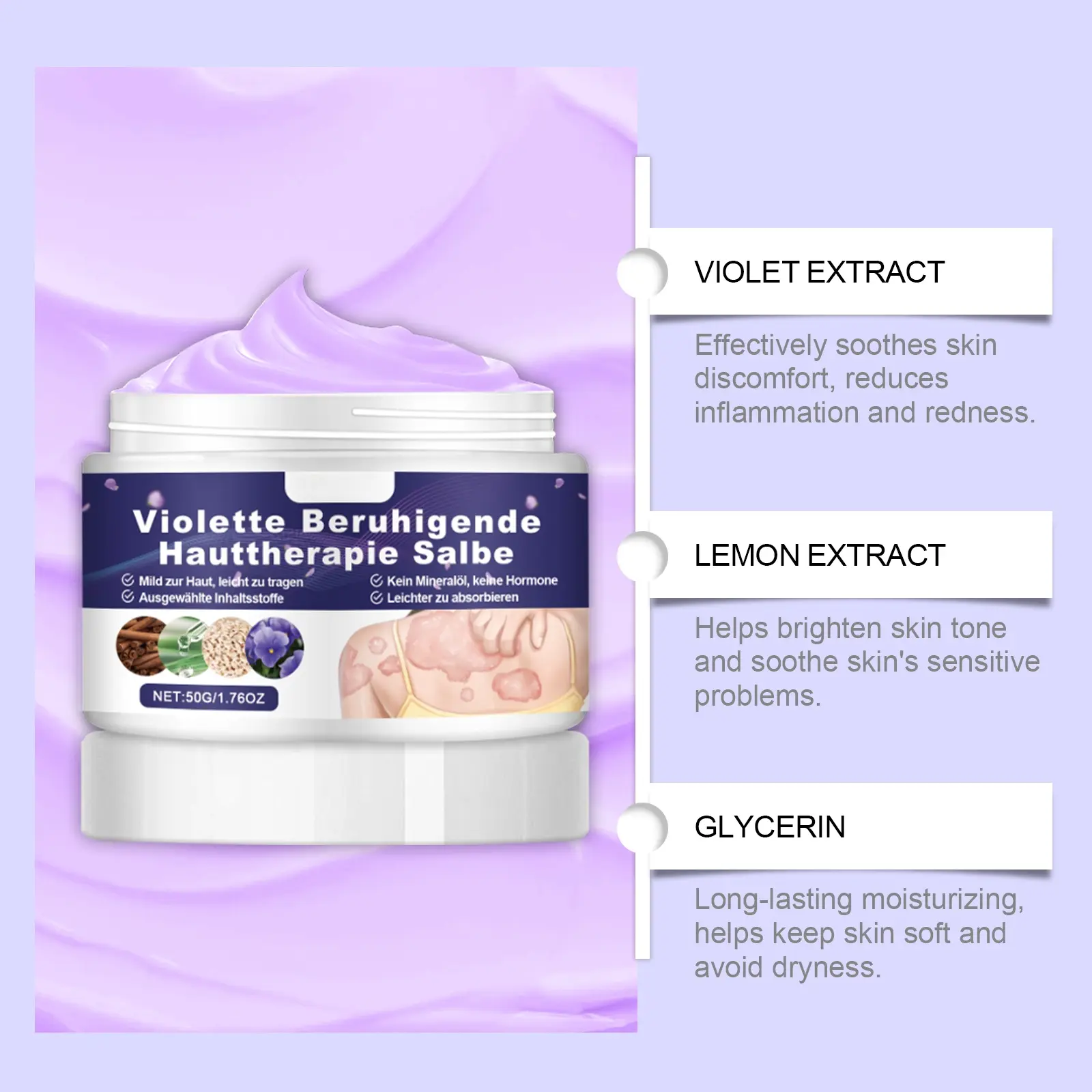 Powerful Antifungal Ringworm Cream - Effective Treatment for Stubborn Ringworm, Jock Itch, Eczema, Tinea Versicolor, Athlete's Foot - for Adults and Kids - 50g