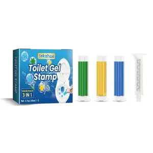 Toilet Freshener Gel Set, Long-Lasting Scented Toilet Cleaner, Includes 3 Pieces + 1 Pusher, Odor Eliminator, Solid Form