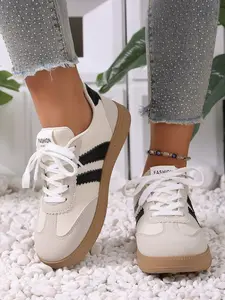 Spring Sporty Low-Top Shoes, Fashion Casual Women's Lace-Up Sneakers, Trainers, Comfortable and Stylish Footwear for Daily Wear