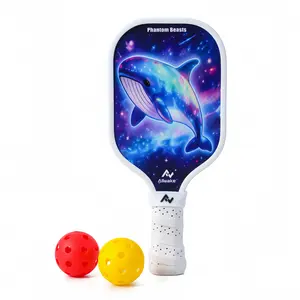 ALLWAKE Mini Pickleball Paddles Set of 1 Paddle 2 Ball, Lightweight Design Small Grip for Boys Girls Family Game