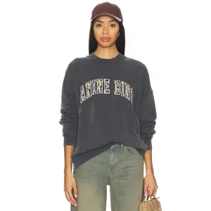 ANINE BING Miles Sweatshirt Anine Bing Leopard in Washed Black