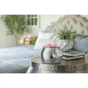 Disco Ball Ceramic Wax Warmer, Home Fragrance Scent Freshener, Aroma Diffuser, Decor Accessory for Home Care Supplies