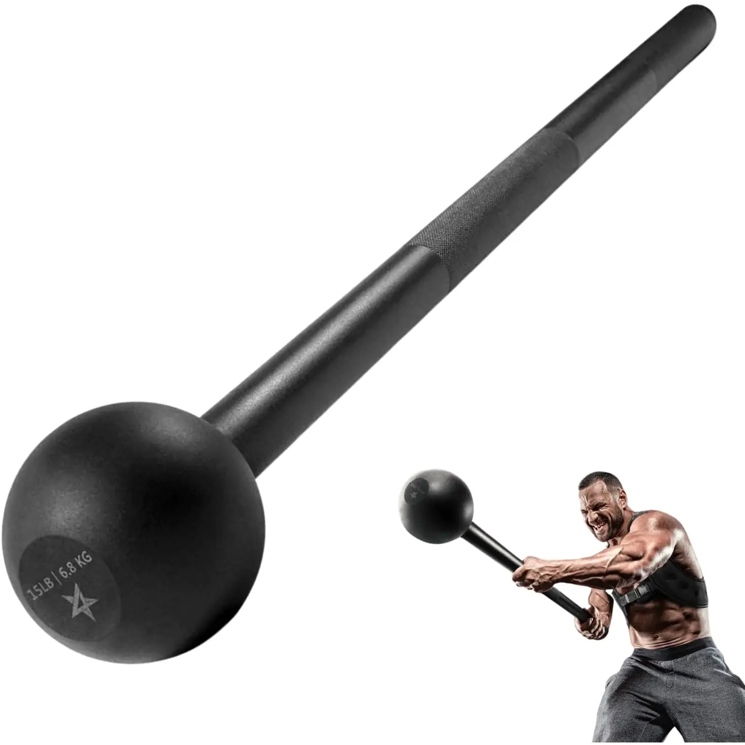Yes4All Steel Mace Bell for Strength Training - Support Full Body, Muscles, Shoulder, Grips & Forearms Workouts to Rehabilitation, Stretching 5, 7, 10, 15, 20, 25, 30Lb for Woman & Man Yes4All