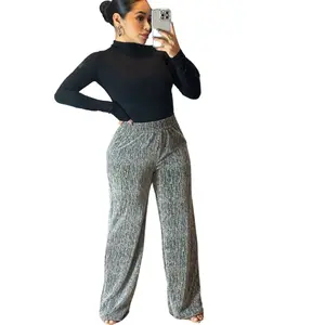 Relax Shiny Party Pants Wide Leg Loose Fit Short Friendly Womenswear Bottom for Comfort and Style