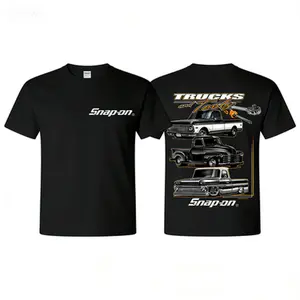 Snap-on American Flag Chevy Truck T-Shirt – Vintage Square Body Graphic, Classic Pickup with USA Flag, Patriotic Car Guy Unisex Tee for Casual Wear - Top