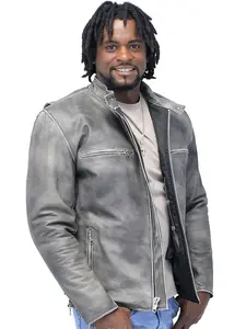 Vintage Brown Rebel Rider Motorcycle Scooter Jacket #MA11026ZDN