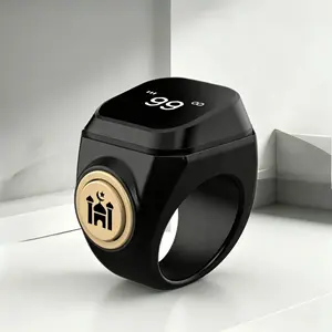 Smart Prayer Bead Counter Ring, Simple Modern Islamic Style, 33/99 Vibration Alerts, APP Sync, Daily Dhikr Prayer Use, Muslim Essentials
