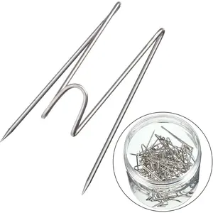Fabric Panel Wall Wire Hooks Cubicle Hooks with Clear Storage Box for Interior Exterior Decor for Picture Home School Office DIY(Silver,36 Pcs)