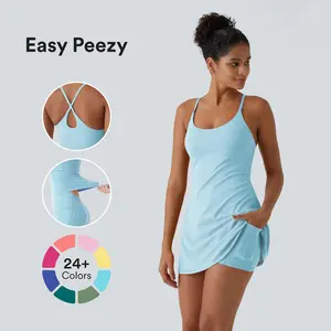 Halara Softlyzero Plush Backless Active Dress-Easy Peezy Edition