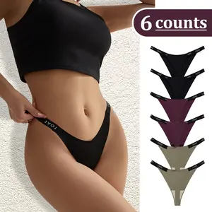 6-Pack Women's Seamless Thong &Bikini Panties – No-Show,  Low-Rise Bikini Underwear; Breathable, Minimalist & Comfortable Lingerie for Everyday comfy underwear lenceria soft stylish color cotton Bottom undies sexy