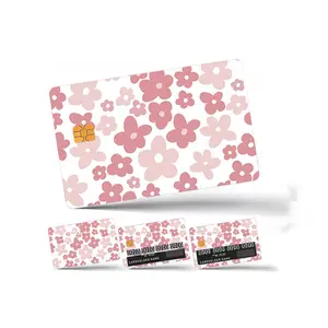 Flower Pattern Credit Card Skin Sticker, 4 Counts/Set Thin Waterproof & Anti-scratch No Residue Sticker, Personalized Bank Card Skin Protector, Sticker Packs