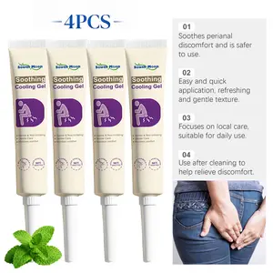 4pc Soothing Cooling Gel for Perianal Area Treatment, Gentle Non-Irritating Personal Comfort Relief, Body Care Product with Cooling Sensation to Ease Discomfort and Itch