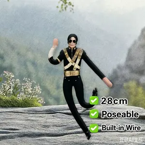 Vintage Michael Jackson Collectible Doll 28cm Limited Edition Poseable Action Figure Retro 80s Pop Music Gift for Fans