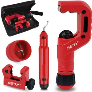 Ultimate Tube Cutter Set - Heavy Duty Pipe Cutter 3/16"-2" OD, Mini Tube Cutter 1/8"-7/8", Deburring Tool - for Copper, Aluminum, PVC Pipes - High-Quality Cutting & Deburring Tools for Professionals vice grip