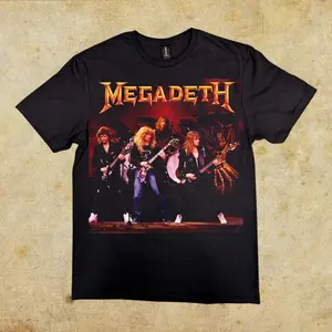 Vintage Megadeth Live Performance Graphic Tee, Band Concert Shirt, Heavy Metal Rock Music Apparel, Unisex Menswear Womenswear Top, Classic Band Fashion