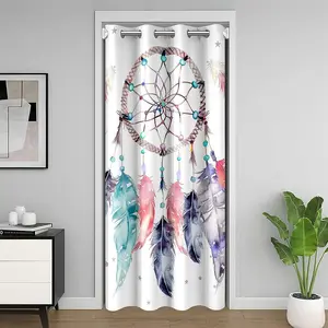 Dreamcatcher 30%-50% Blackout Door Curtain,Boho Dream Catcher Curtain,Room Divider Curtain Cover for Bedroom Closet Door