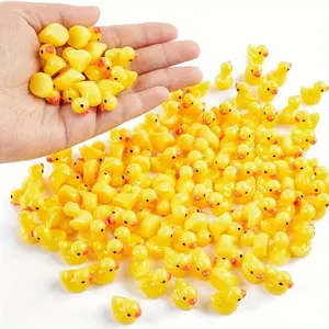 Mini Duck Statues, 100-Piece Resin Animal Figurine Set for Miniature Garden, Aquarium, Home Decor, Party Games and Office Ornaments