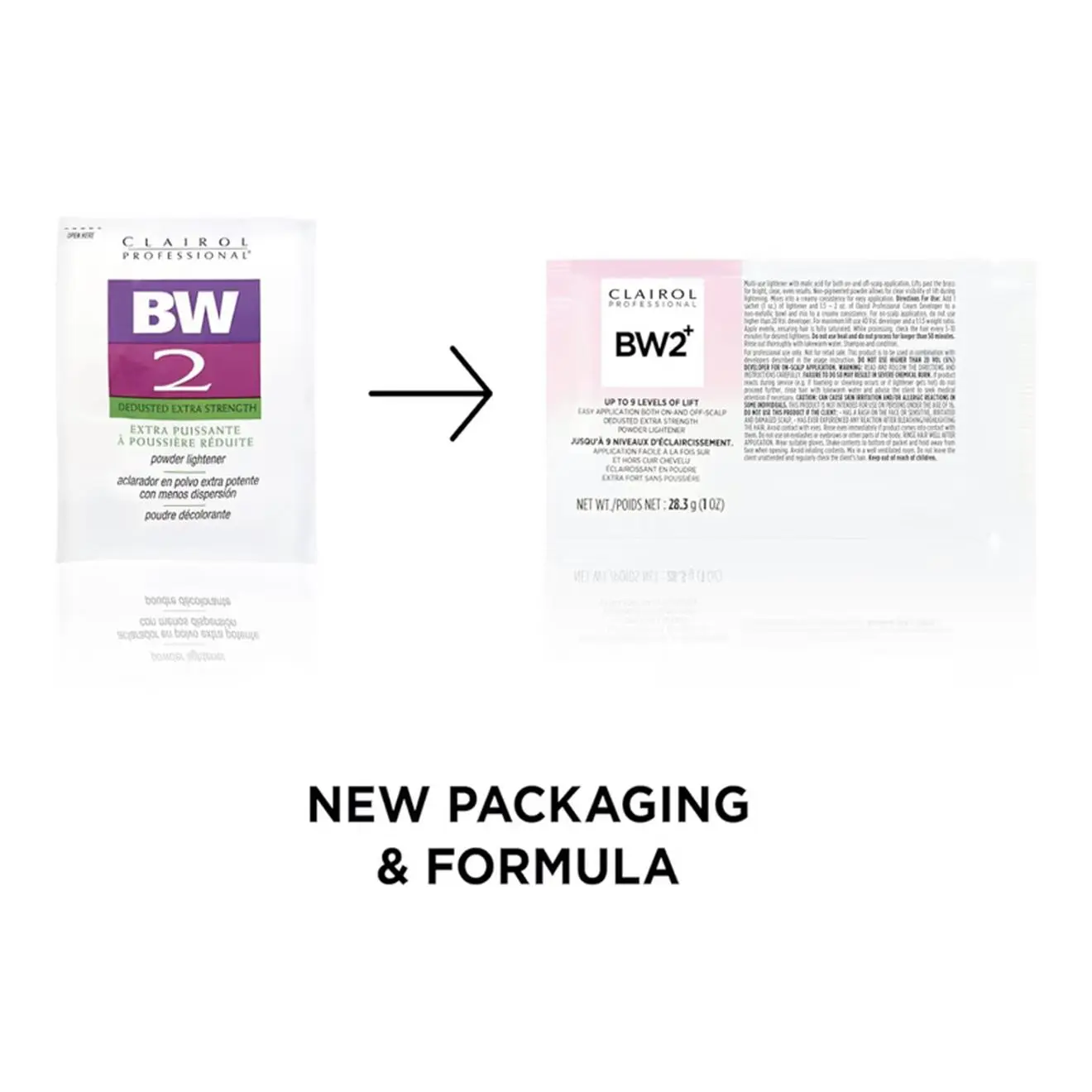 Clairol Professional BW2+ Extra Strength Powder Lightener Packet - New Packaging & Formula for Hair Lightening
