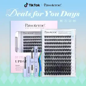 Kira & Misha Pawotence Signature Lash Clusters Kit | Featherlight Wispy, Dense Full Volume, Waterproof & All-Day Hold | From Natural Day to Glam Night | Your DIY Dream Look, Beginner-Friendly Lash Clusters