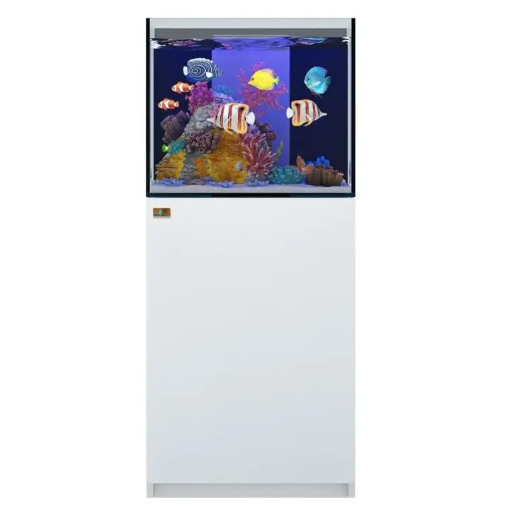 Aqua Dream 63-Gal Large Modern Square Saltwater Coral Reef Aquarium Fish Tank - Low-Iron Ultra-Clear Glass, Built-In Sump, Aquarium Filter, Collecting Net, Seamless Complete System, Aquarium Filter Aquariums, Collecting Net Aquariums