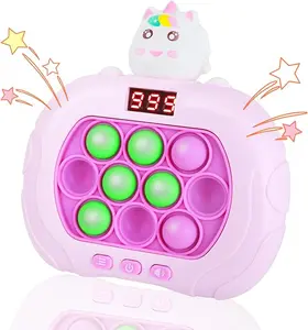 Unicorn, Fast Push Toy with Lights, Fast Push Bubble Game Animal Edition Gadgets Sensory Toys, Pocket Games for Kids Stress Reduction Breakthrough Puzzle Game Machine for Kids (Pink)