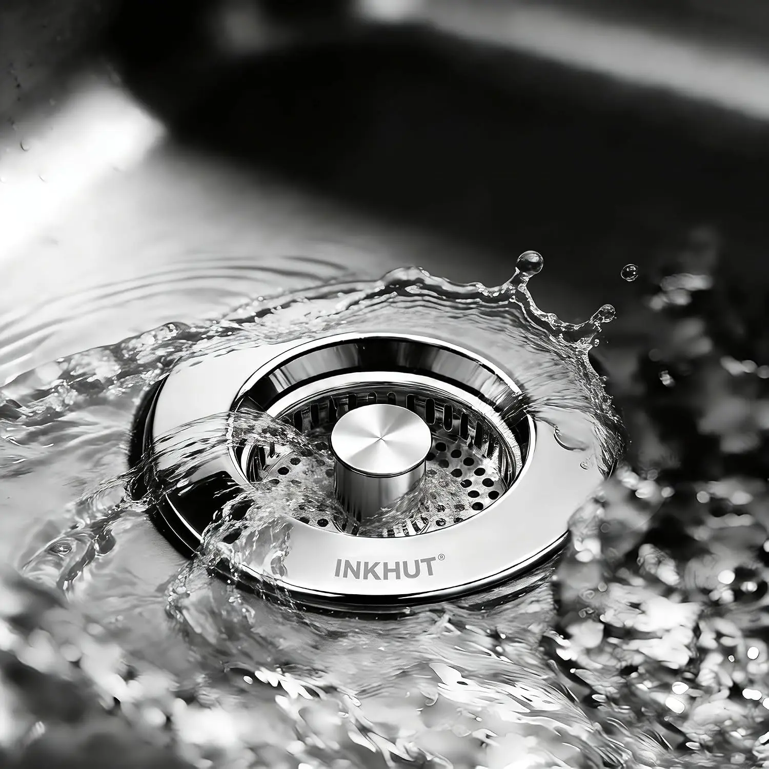 Upgraded 3 in 1 Kitchen Sink Drain Strainer (Silver-2Pack) | Stainless Steel Sink Stopper, Anti-Clogging Food Catcher Basket, Bounce Core Drain Strainer Plug for 3 1/2 inch Drain