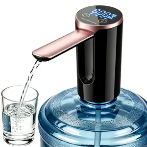 5 Gallon Water Dispenser Pump with LED Digital Display & Quantitative Water Dispensing, Foldable Spout USB Rechargeable Automatic Water Bottle Pump, One Touch Portable Water Jug Pump for Home Kitchen Office Dorm RV Camping summerwins