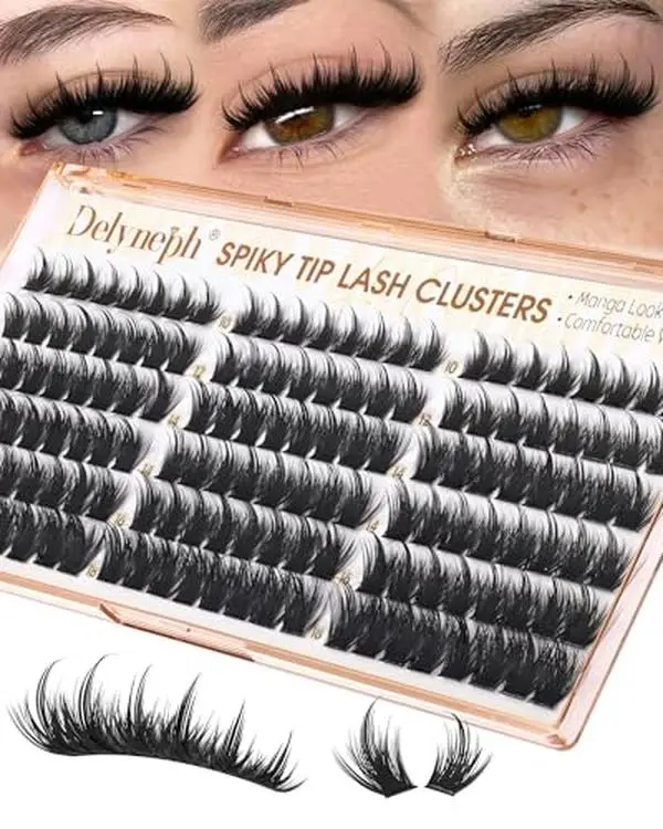 Manga Lash Clusters with Spikes Anime Eyelash Clusters Spiky Wet | Cluster Eyelash Extensions Wispy Lashes Clusters Soft Thin Band Individual Lashes Clusters by Delyneph