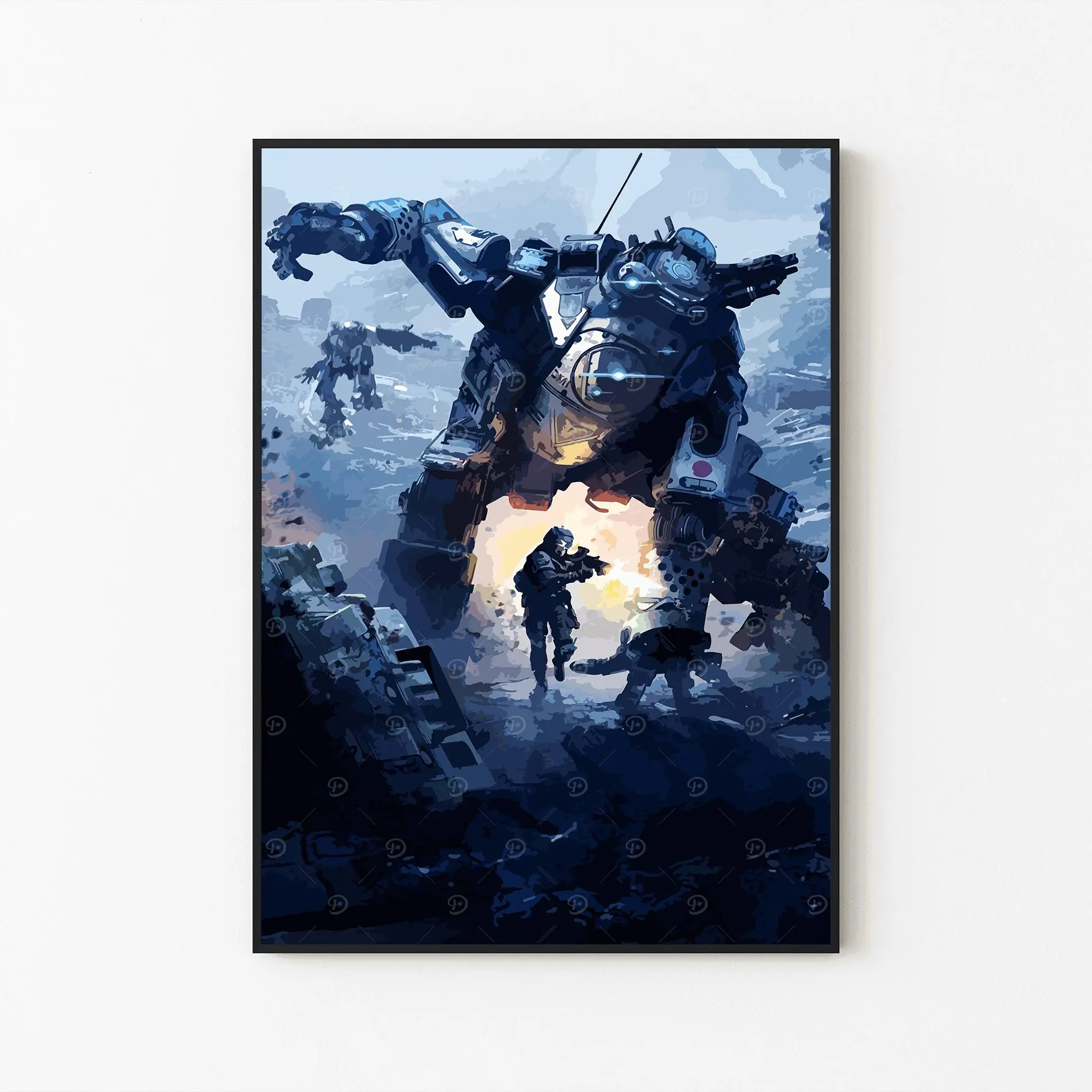 [Unframe] Titanfall Gaming Poster, Sci Fi Mech Wall Art, Futuristic Shooter Decor, Action Gaming Artwork Print, Modern Gamer Room Decor, Gift for Video Game Fans