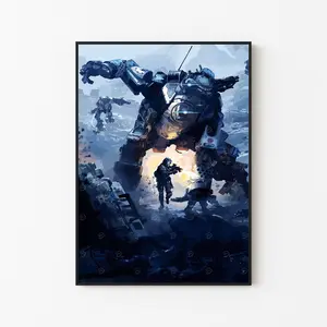 [Unframe] Titanfall Gaming Poster, Sci Fi Mech Wall Art, Futuristic Shooter Decor, Action Gaming Artwork Print, Modern Gamer Room Decor, Gift for Video Game Fans