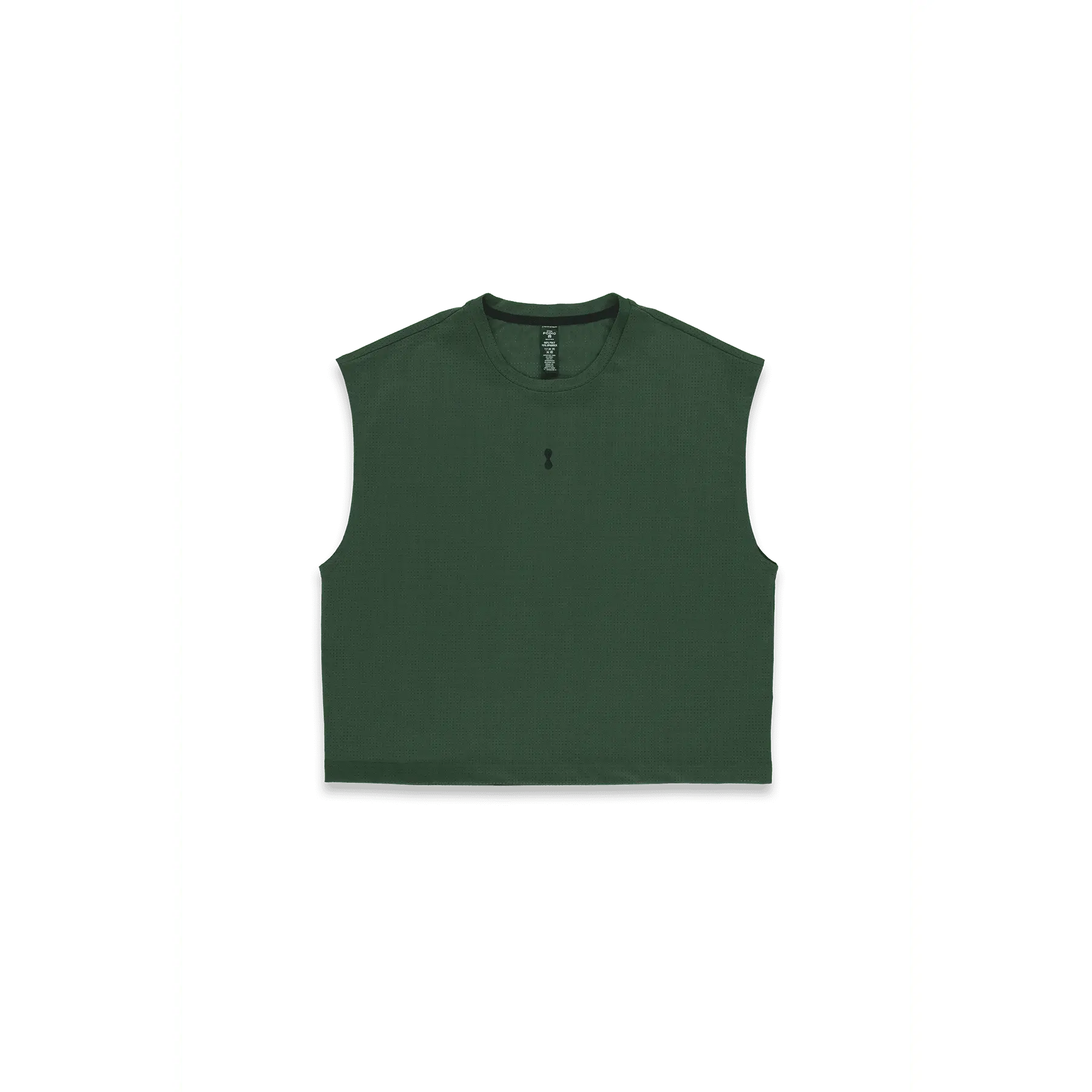 PODIO Men’s Beige Plain Moss Semi-Cropped Training Tank Top - Sleeveless, Open-Shoulder Gym Shirt, Menswear Socks