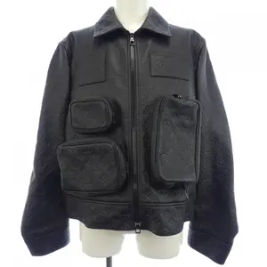 Pre-owned Louis Vuitton Calfskin Small Leather Goods Monogram Emboss Utility Jacket