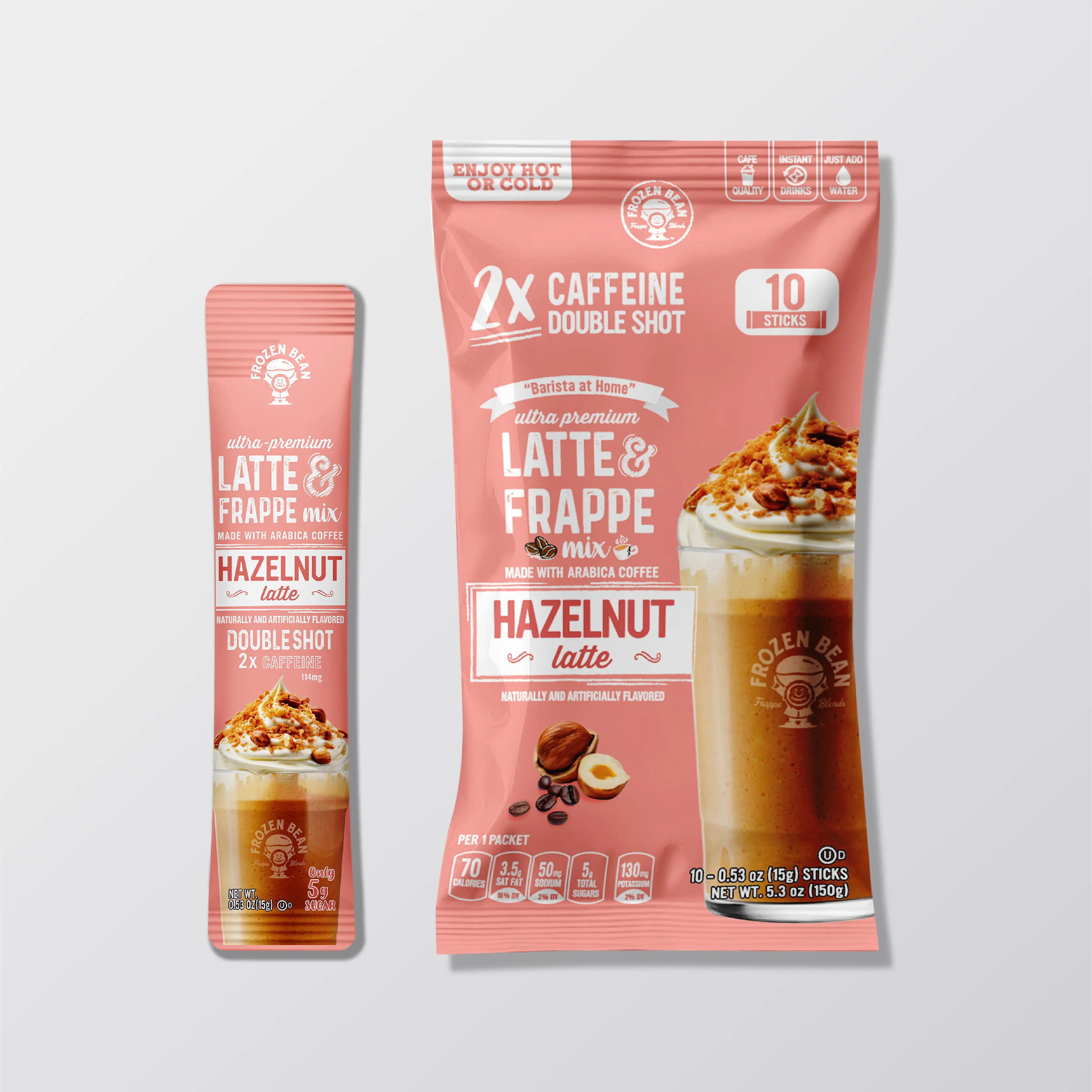 The Frozen Bean Hazelnut Frappe & Latte Instant Mix (10 Sticks) The Frozen Bean Hazelnut Frappe & Latte Instant Mix (10 Sticks)