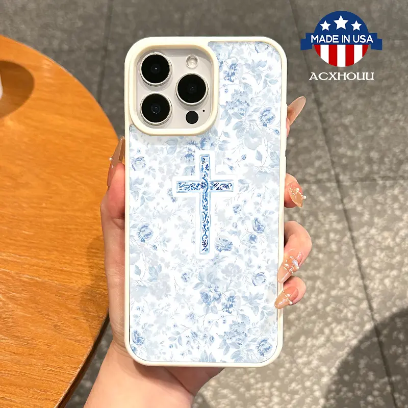 Premium Magnetic MagSafe-Ready Silicone Smartphone Case - Floral Cross Design for iPhone 11/12/13/14/15/16 & Pro Max, Shockproof Anti-Fall Protection, Ultra-Thin Aesthetic Handheld Cellphone Devices Cover, Resistance