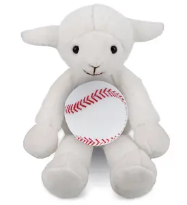 DOLLIBU Super Soft Plush Lamb Stuffed Toy - 10.5" Long-Leg Baseball Themed Cute Fluffy Toddler-Safe Cute-Shaped Stuffed Toy for Ages 0+, Cute-Shaped Stuffed Toys, Plush Stuffed Toys