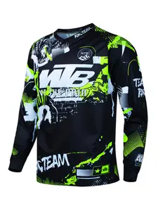 Men's Long Sleeve Off-Road Motorcycle Shirt, Downhill Cycling Jersey, Quick-Dry Bike Racing T-Shirt, Endurance MTB Polo