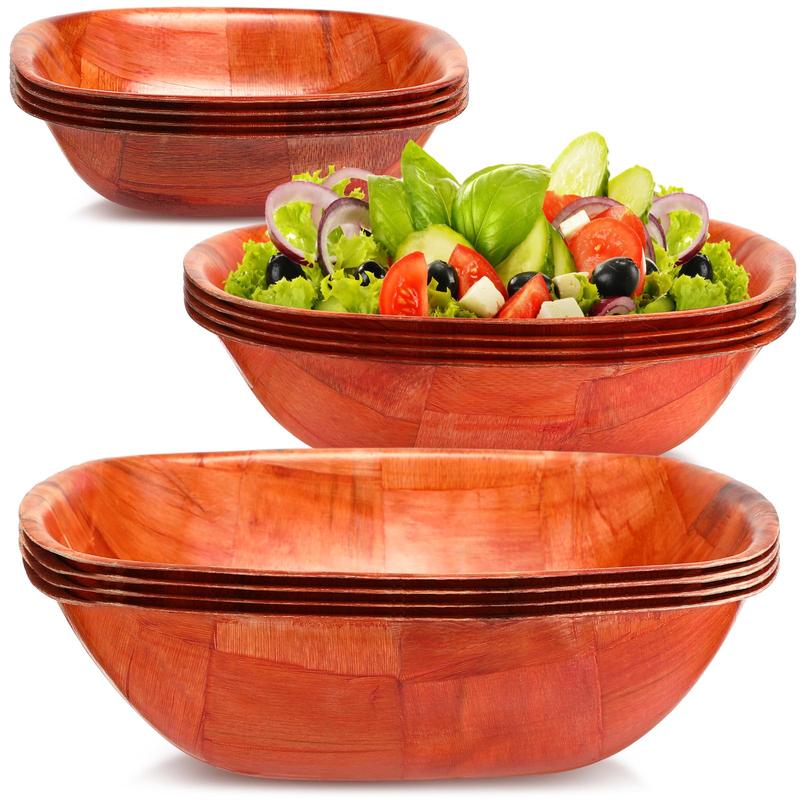 12 Pieces Wooden Salad Bowl, Decorative Salad Bowl 6, 8 and 10 Inch, Wooden Bowls 4 of Each Size, Durable Hardwood Salad Bowl Set For Kitchen And Family Gathering