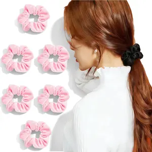 Velvet Scrunchies for Women | High Elastic No Damage Hair Ties | Cute Ponytail Holders, Messy Bun, Pigtails for Daily Wear