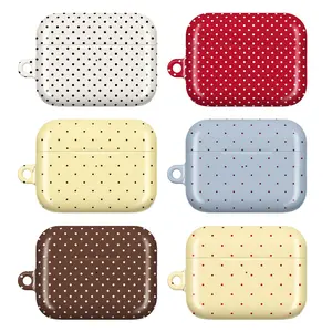 Minimal Polka Dot AirPods Case – Cute Dotted Pattern Aesthetic Protective Cover, Vintage Style Colorful Design for AirPods 1 2 3 4 & AirPods Pro 1 / Pro 2 / Pro 3, Simple Cute Gift