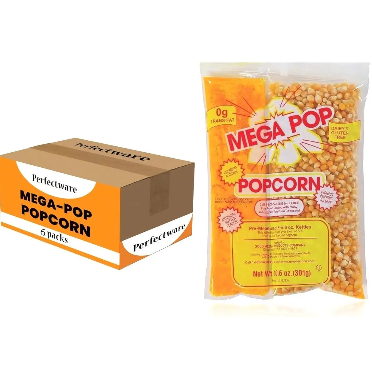 10.6 Oz Popcorn Portion Packs - Package of 6ct