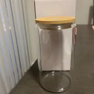 16 Oz Glass Cup With Glass Straw and Lid And Topper Drinkware