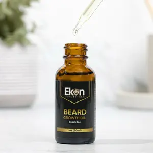 Black Ice Beard Oil with Jojoba Oil, Vitamin E, Biotin, Avocado Oil, Olive Oil, and Argan Oil for Beard Growth beardoil