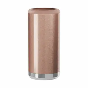 Rose Gold Glitter - Slim Can Cooler - Stainless Steel Skinny Can Cooler for Slim Beer & Hard Seltzer | Stainless Steel - 12oz Sleeve, Double Wall Vacuum Insulated Drink Holder