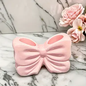 Glossy Resin Bow Tie Toothbrush Holder, Cute Design Bathroom Sink Organizer, Independent Storage Box, Decorative Home Decor Gift