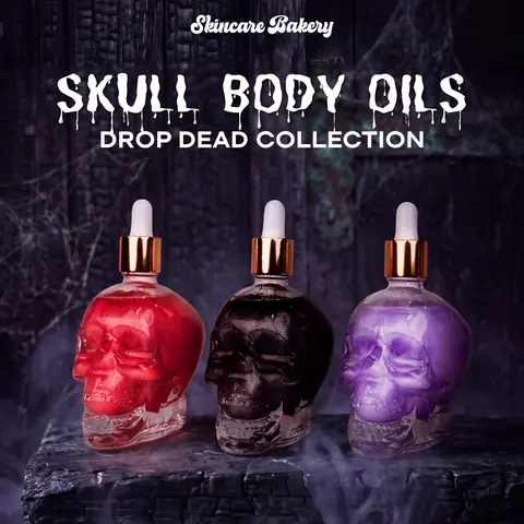 The Skincare Bakery Body Oil: Skull Spooky Scent Halloween Glittery Shimmer