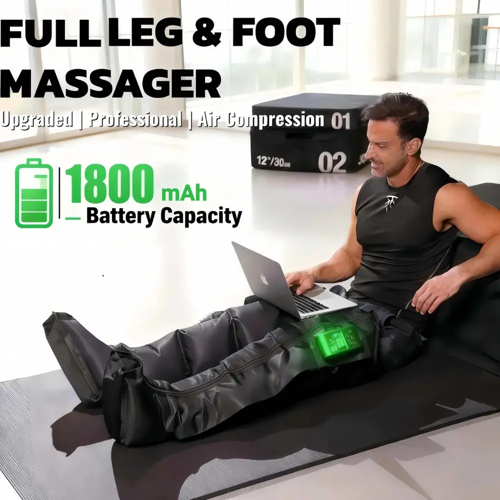 General Compression New Rechargeable & Cordless Full Leg Air Compression Massager ...