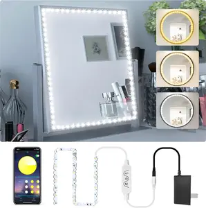 LED Vanity Lights for Mirror,13ft Led Vanity Mirror Lights Kit Dimmable Color and Power  Brightness Lighting Fixture Strip Lights for Mirror APP Control for Makeup Vanity Table Bathroom