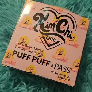 KimChi Chic Puff Puff Pass Set & Bake Powder with Rice Powder & Vitamin-E, Lightweight & Translucent Makeup, Cosmetic Setting Powder